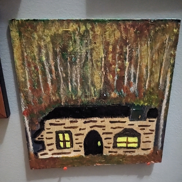 Original professional paintings of cabin in woods - Picture 1 of 3